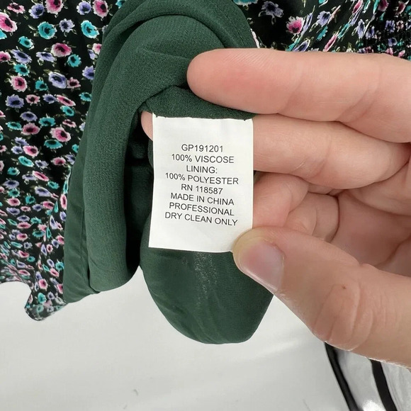 Jason Wu Multi Floral Print Long Sleeve Mini Length Dress Smocked Belted Size 2 - Picture 10 of 10